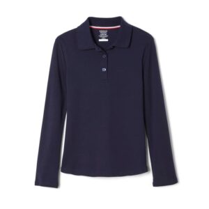 Long Sleeve Fitted Interlock Polo with Picot Collar (Feminine Fit) French Toast 1466